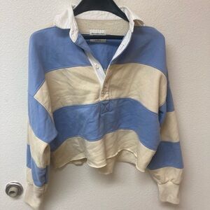 ABERCROMBIE & FITCH Cropped Collared Sweatshirt (S)